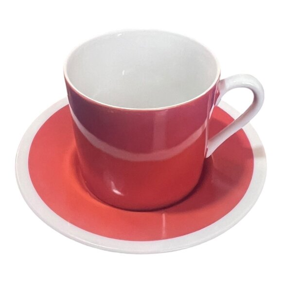 Vintage FITZ and FLOYD Tea Coffee Cup and Saucers Rondelet Terracotta - Picture 1 of 6